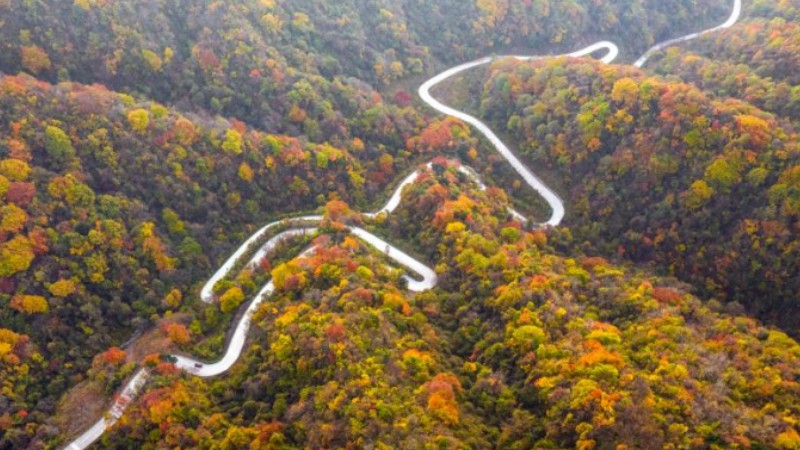 View of scenic road in Hanzhong, NW China