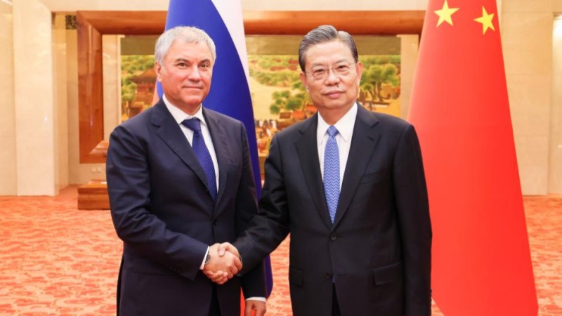 China's top legislator holds talks with chairman of Russian State Duma