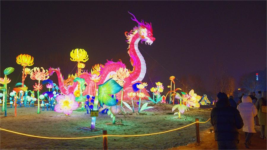 At least 400 fish lanterns brighten Shanghai garden