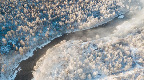 Winter scenery of township in Heilongjiang, NE China