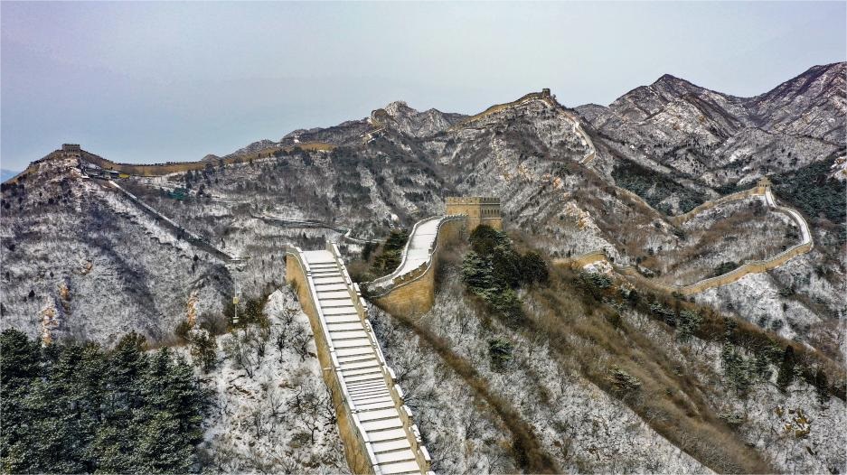 Snow scenery of Great Wall in Beijing