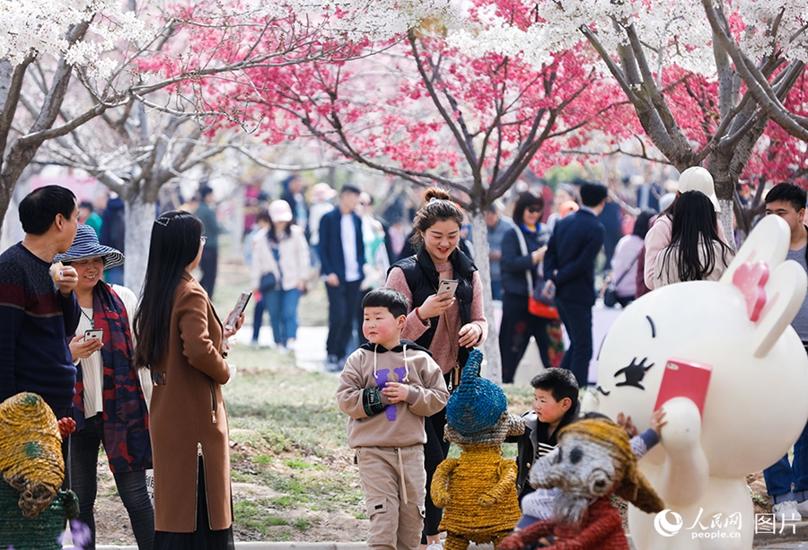 People savor beautiful sights of spring flowers across China