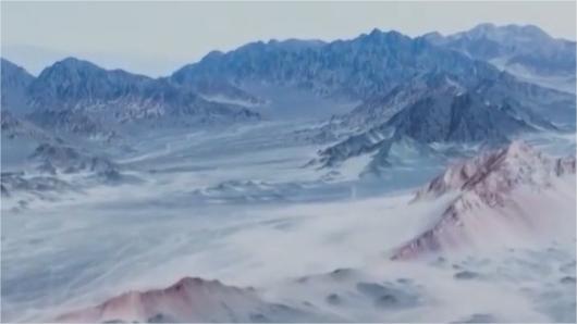 Colorful sand dunes display vibrant hues