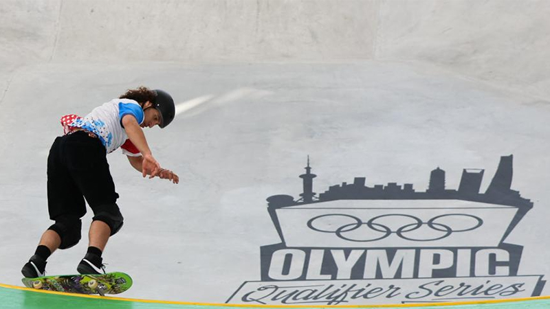 In pics: men's park preliminaries of skateboarding at Olympic Qualifier Series Shanghai