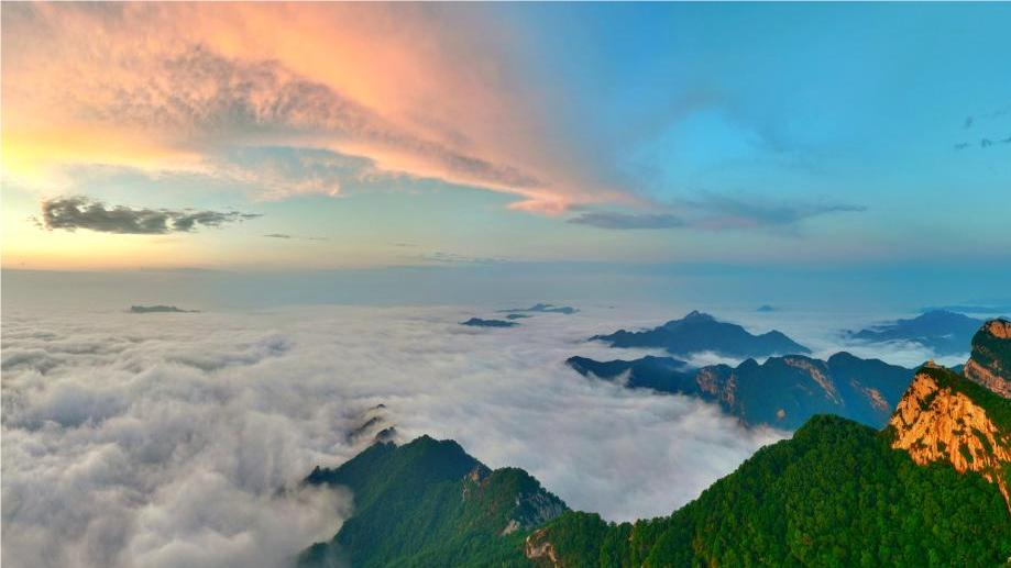 View of Wuyuezhai National Forest Park in Shijiazhuang, China's Hebei