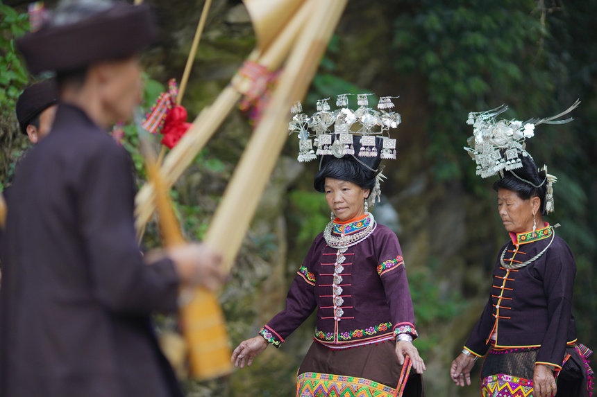 Sexagenarian couple safeguard millennia-old traditional dance in SW China's Guizhou