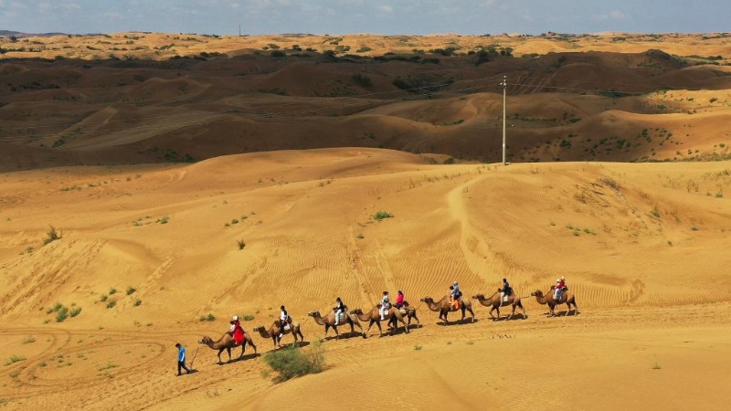 Desert tourism developed in parallel with ecological protection in Dalad Banner, N China