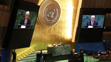 Palestinian leader Abbas urges efforts to stop Israeli occupation, "genocide" at UNGA
