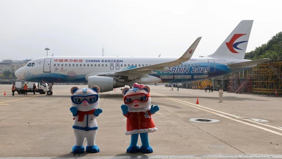 China Eastern unveils 9th Asian Winter Games themed aircraft