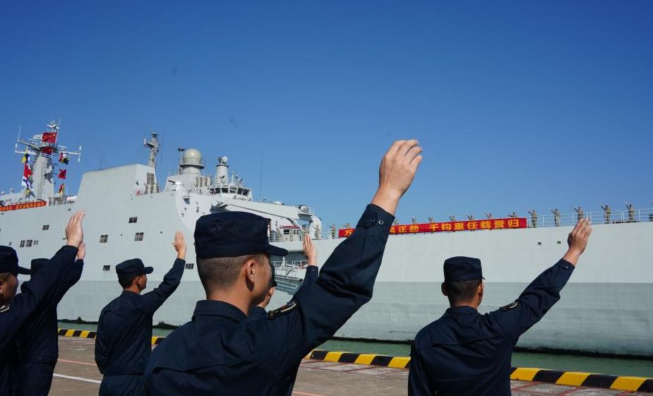 Chinese navy vessels return following ocean-going training, overseas visit