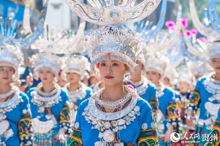 Miao people celebrate traditional New Year and Guzang Festival in SW China's Guizhou