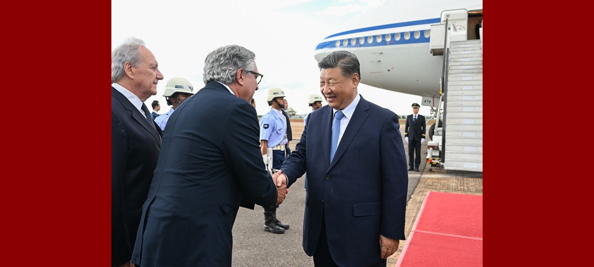 Xi arrives in Brasilia for state visit to Brazil