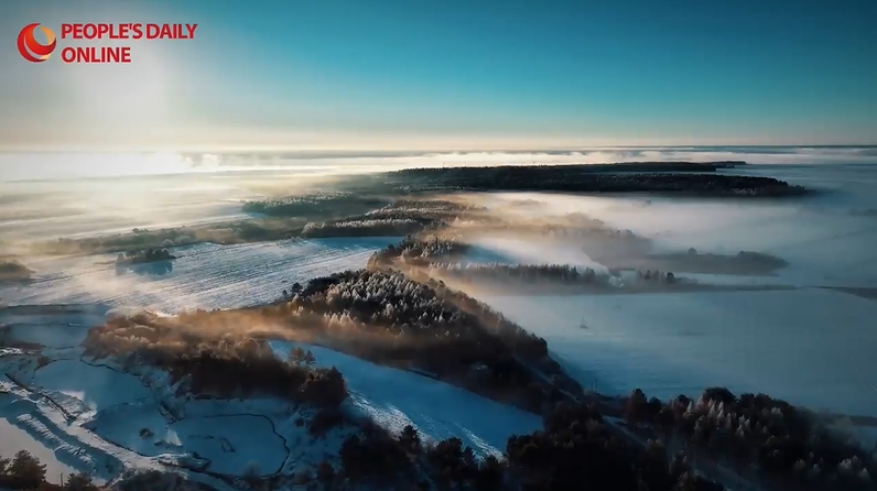 Rime frost and clouds create a winter wonderland in NE China's Heilongjiang