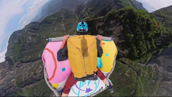 Wingsuit flying performance delivers thrilling displays in SW China's Yunnan