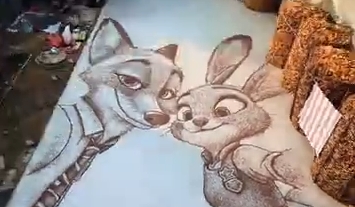 Farmer's giant black wheat Zootopia art goes viral