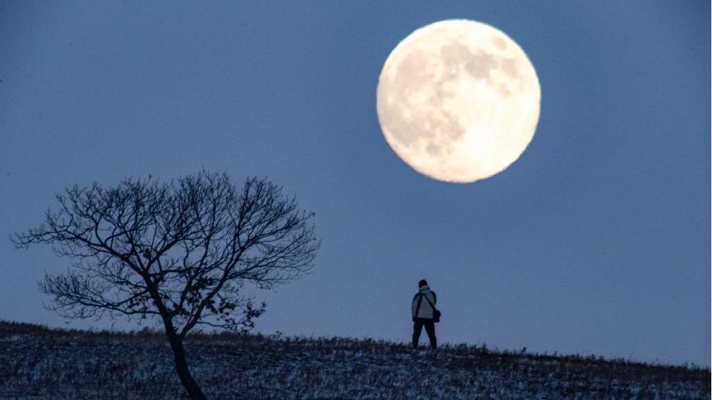Full moon seen across China