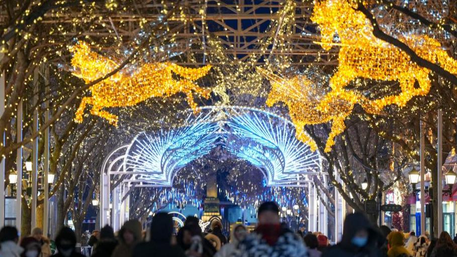 Tourists visit Central Street in Harbin, China's Heilongjiang