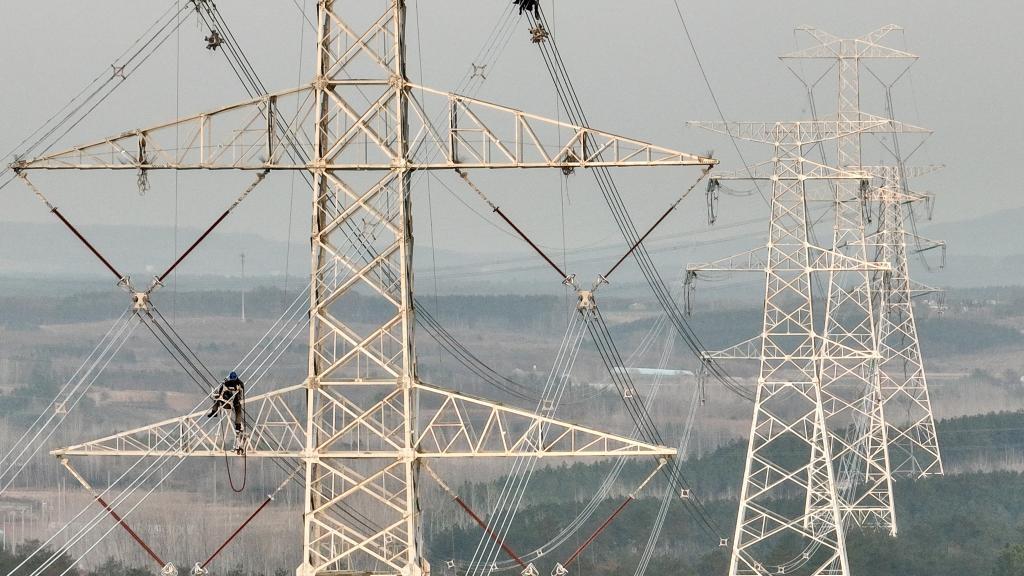 Main-body construction of 500-kV power transmission line in China's Anhui completed