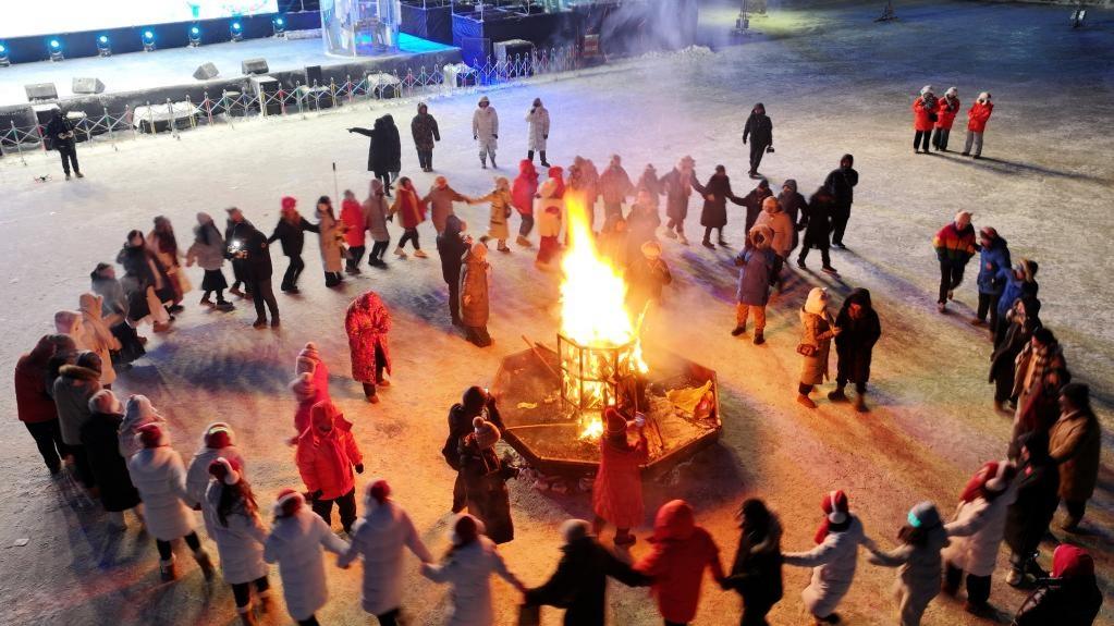 People attend cultural festival marking Winter Solstice in Mohe, NE China's Heilongjiang