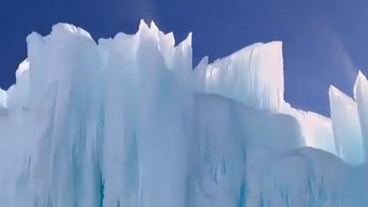 The ice pillars of Sayram Lake