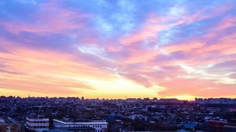 In pics: skyline in morning glow in Beijing