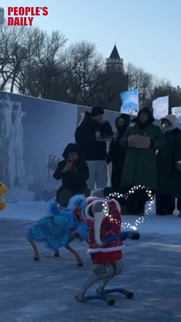 Robot dog at Harbin's winter wonderland