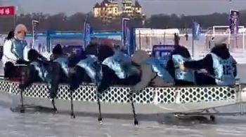 Oxford, Cambridge join Ice Dragon Boat Race in Harbin