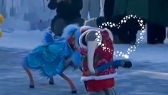 Robot dog at Harbin's winter wonderland