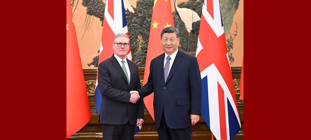China, Britain agree to develop long-term, consistent comprehensive strategic partnership in Xi-Starmer meeting