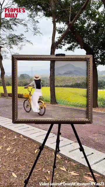 Chinese painter frames the real world on canvas