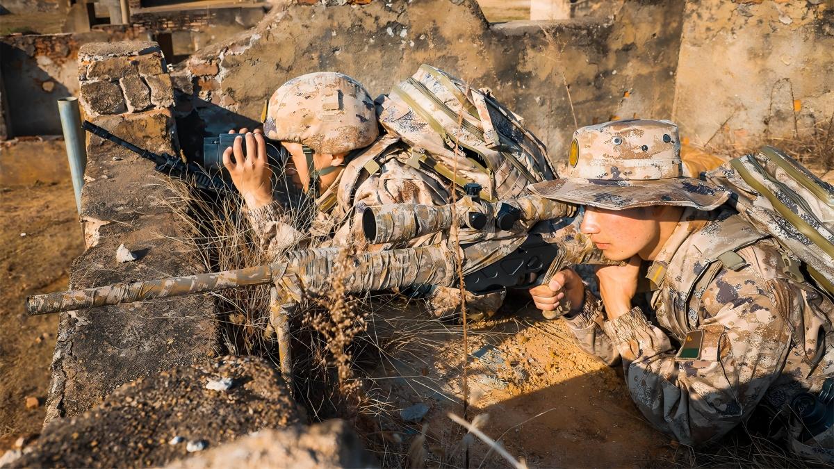 Army cadets in squad tactics training