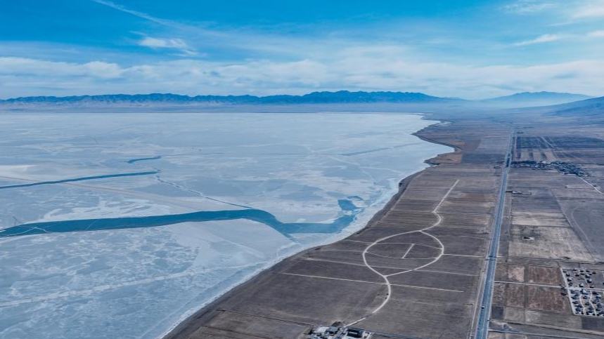 View of Qinghai Lake in NW China