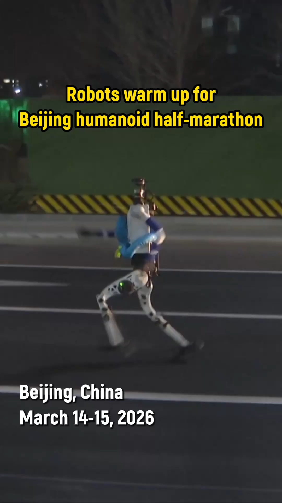 Robots warm up for Beijing humanoid half-marathon