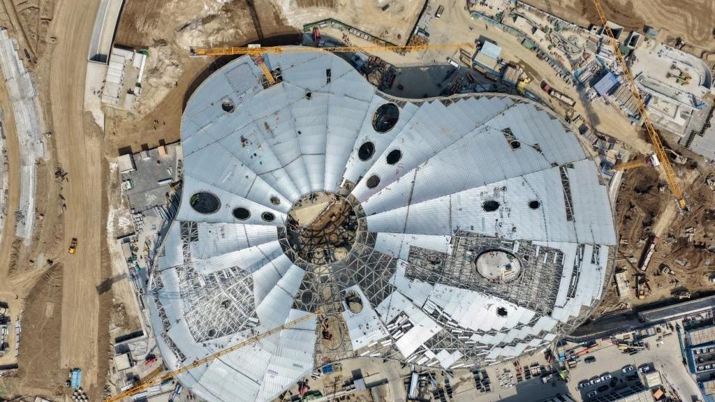 Main structure of urban cultural square capped in Xiong'an New Area