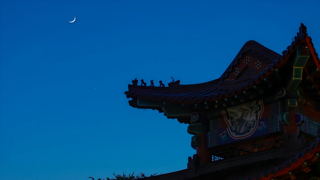 Enchanting Venus-moon conjunction in NE China's Heilongjiang