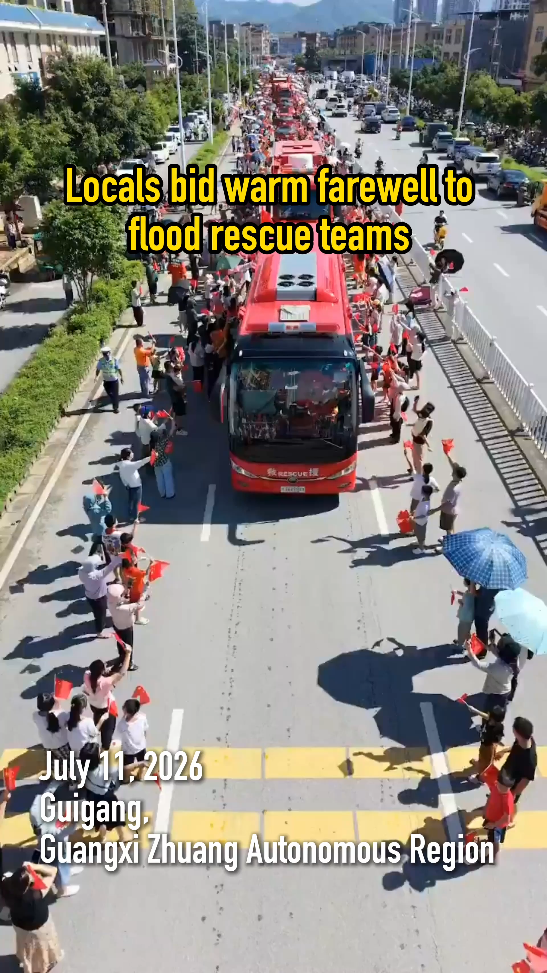 Locals bid warm farewell to flood rescue teams
