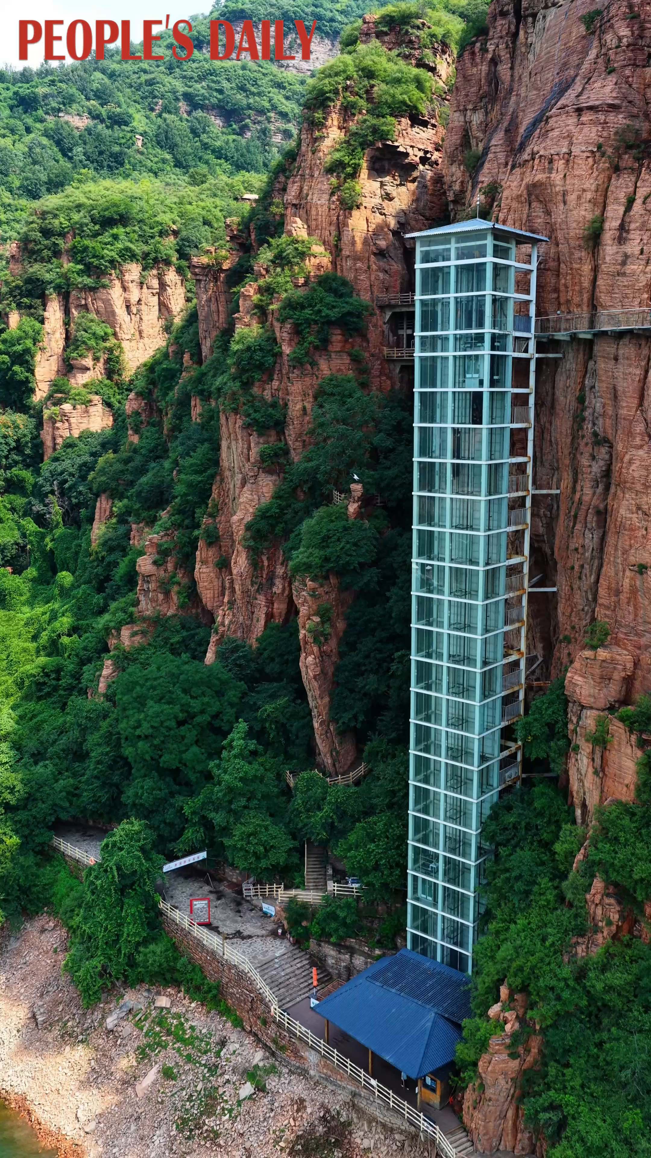 Sightseeing elevator leads to breathtaking cliffside views