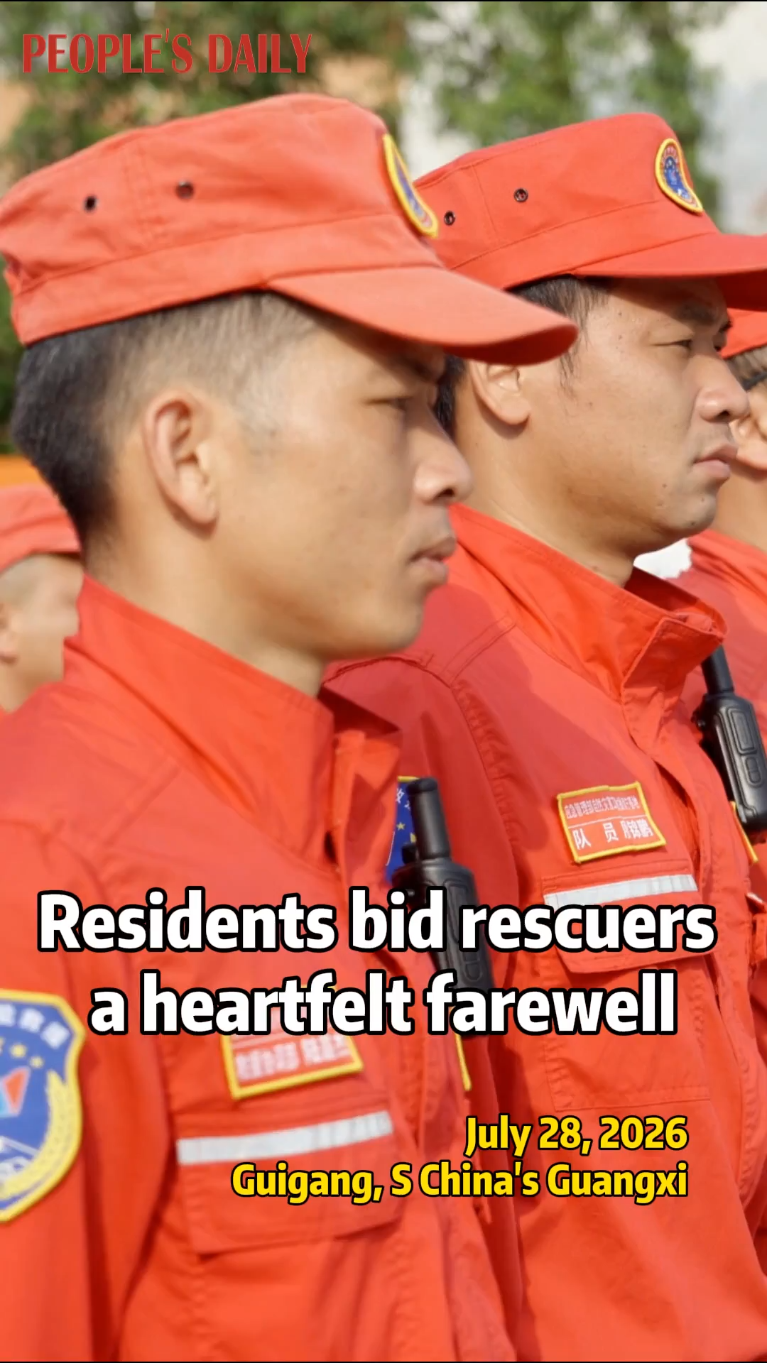 Heartwarming farewell as locals see off flood rescue heroes