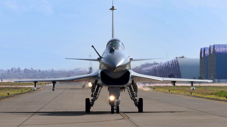 J-10 fighter jets in flight training
