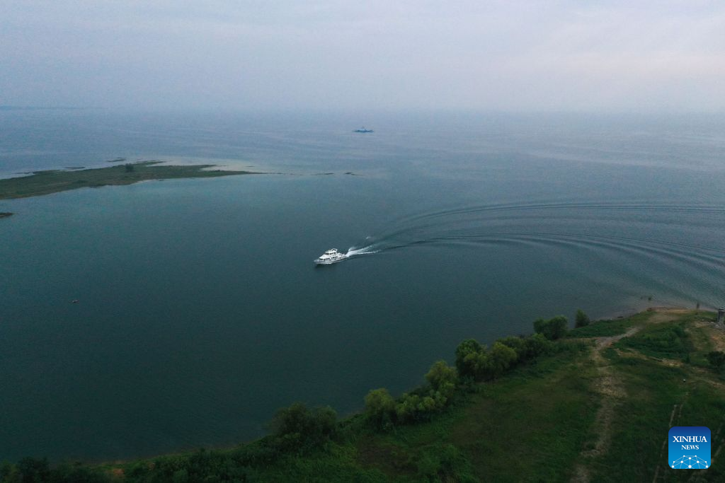 Aerial view of Danjiangkou Reservoir in Nanyang, China's Henan