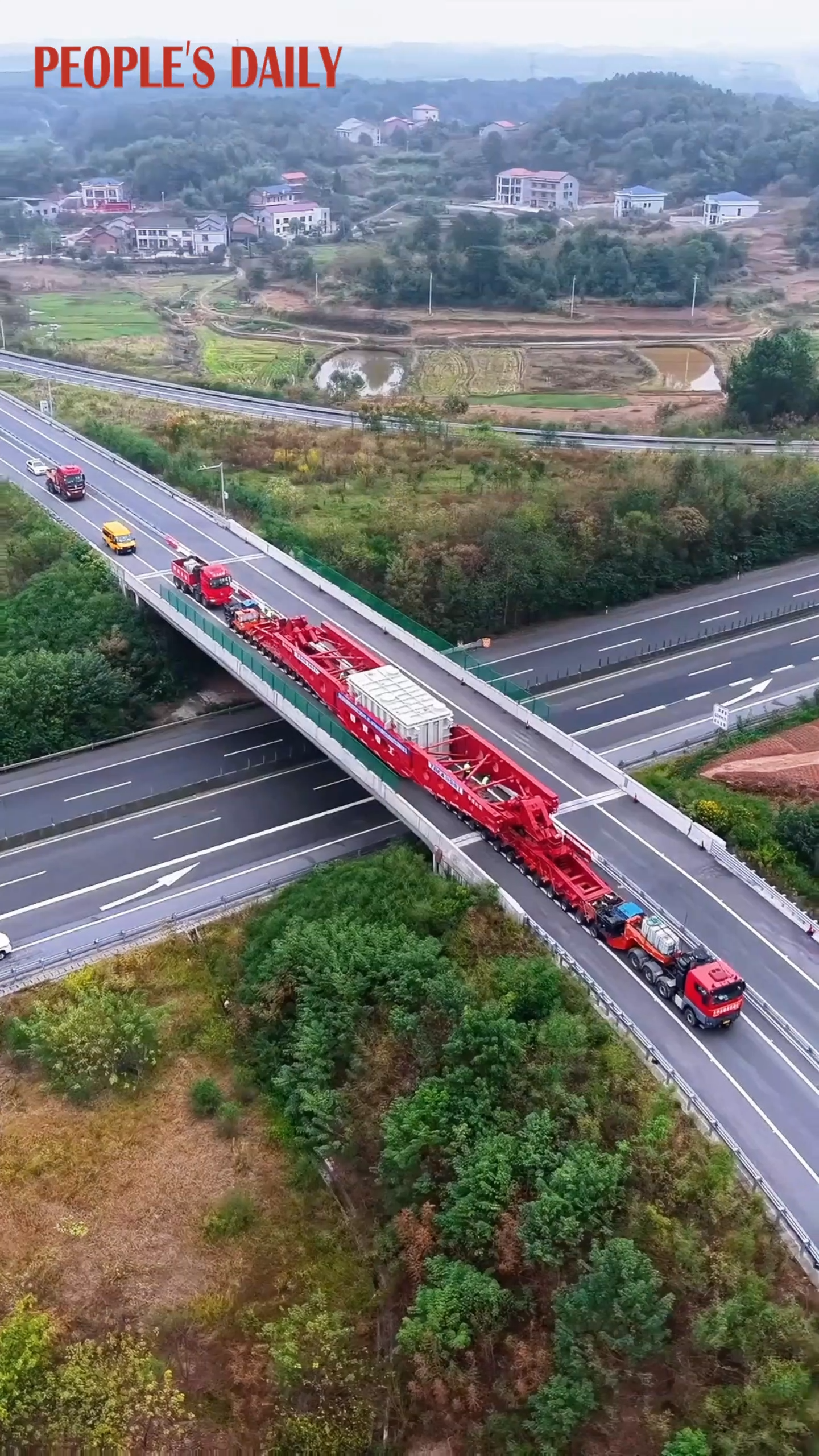 Massive transformer hauled from Hengyang to Chenzhou in central China's Hunan