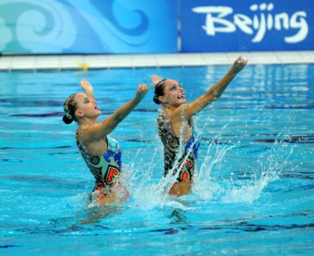 Russia wins synchro swimming duet free Olympic gold