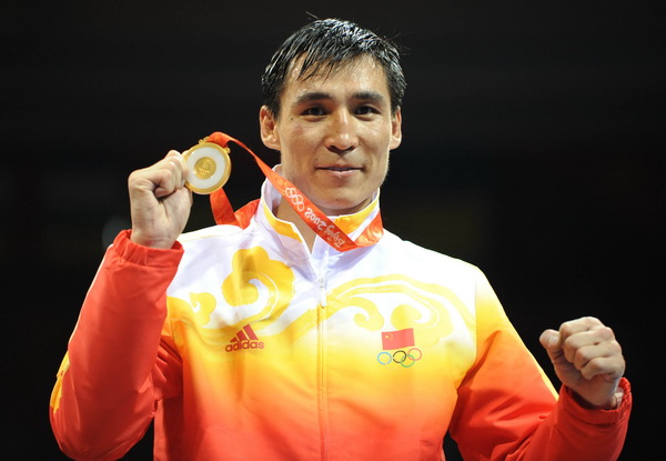 Chinese Zhang Xiaoping wins Olympic light heavy weight (81kg) gold