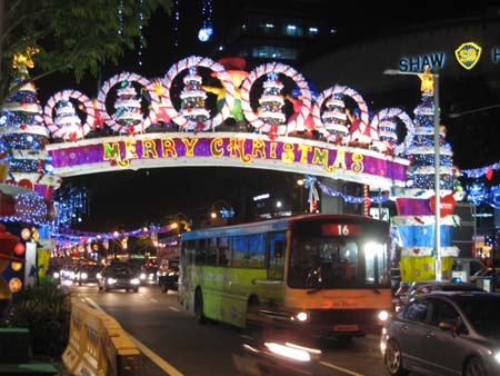 Christmas decorations on Orchard Road in Singapore