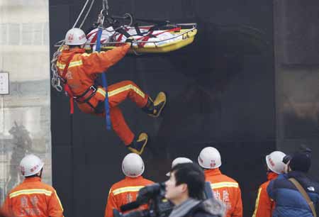 Chinese firefighters exercise for World Expo