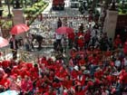 Thai's red-shirts rally outside National Police Headquarters