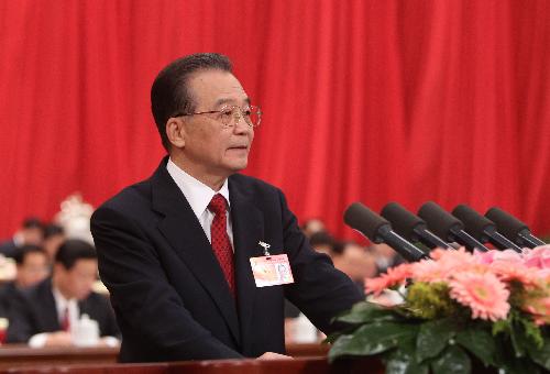 Chinese Premier Wen Jiabao delivers government work report