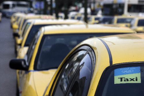 Greek Taxi drivers on strike 