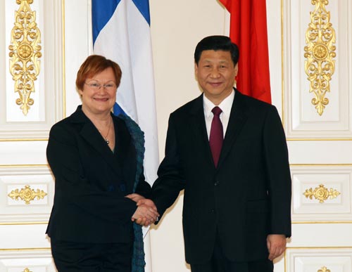 Chinese vice president discusses cooperation with Finnish president 