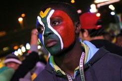 S. African soccer fans cheer for national team